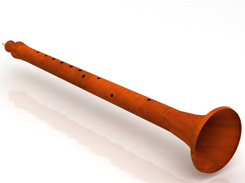 Strumento musicale a fiato Shawm Modello 3D