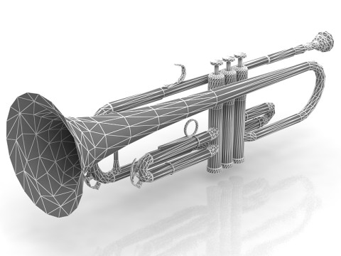 Brass bell trumpet 3D Model