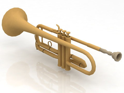 Brass bell trumpet 3D Model