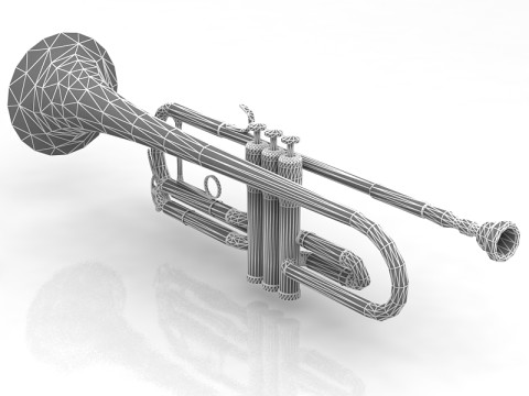 Brass bell trumpet 3D Model