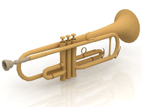 Brass bell trumpet 3D Model