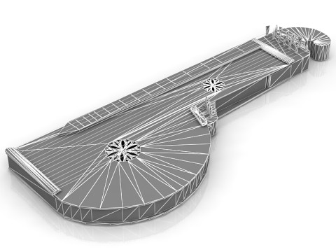 Instrumento musical de c&iacute;tara Modelo 3D