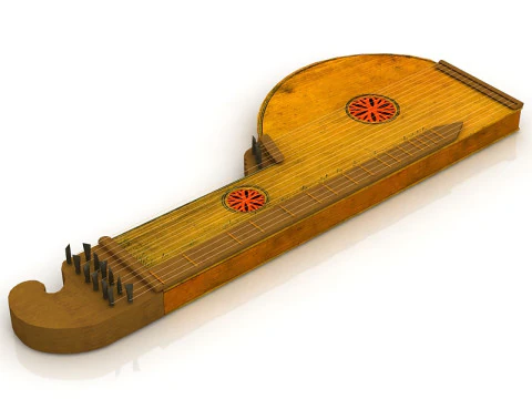 Zither Musical Instrument 3D Model