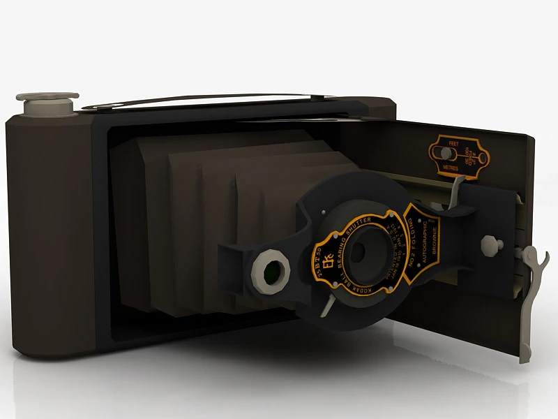 Vintage Kodak Photo Camera 3D Model .c4d .max .obj .3ds .fbx .stl .blend 