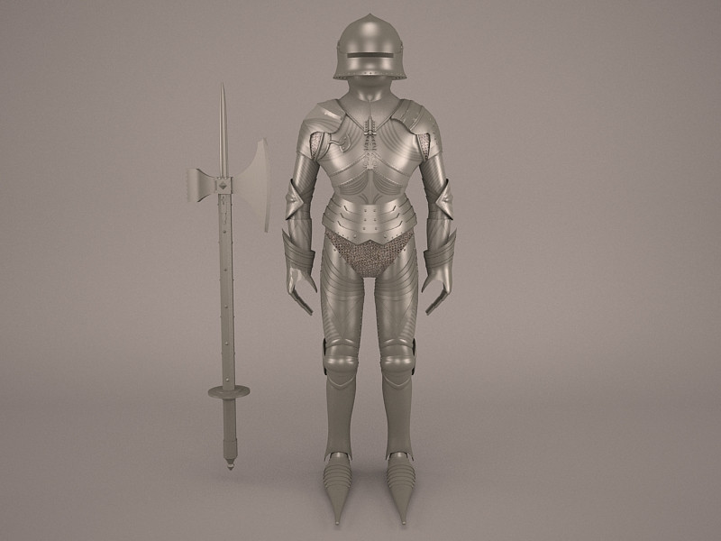 Medieval knight armor 3D Model .c4d .max .obj .3ds .fbx .stl .blend 