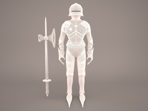 Medieval knight armor 3D Model