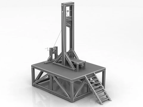 Antique French Revolution Guillotine 3D Model