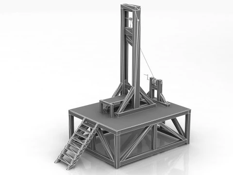 Antique French Revolution Guillotine 3D Model