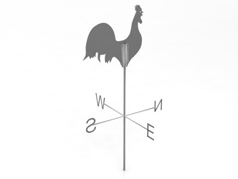 빈티지 주철 수탉 풍향계 3D 모델