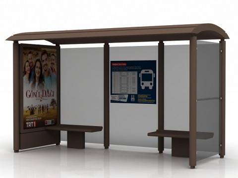 버스 정류장 3D 모델