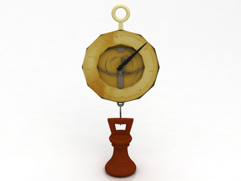 무게가 있는 골동품 저울 3D 모델