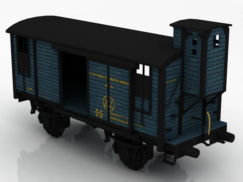 Wooden Train Carriage 3D Model