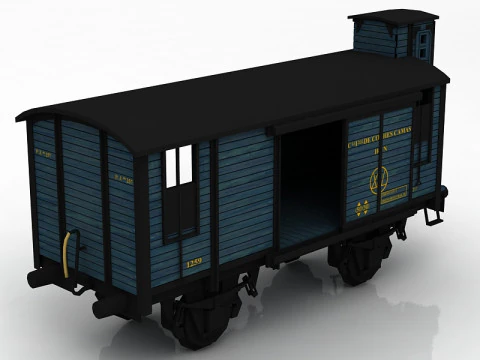 Wooden Train Carriage 3D Model