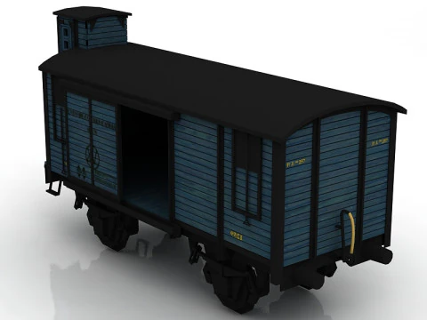 Wooden Train Carriage 3D Model