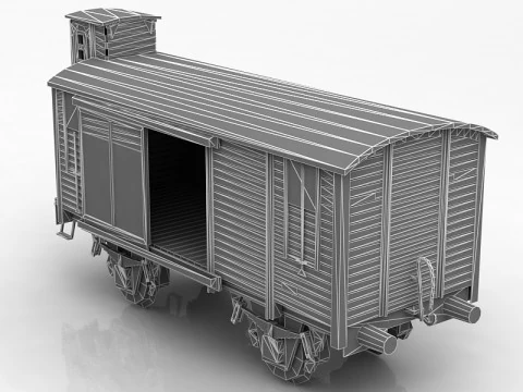 Wooden Train Carriage 3D Model