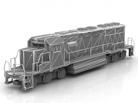 기관차 EMD SD40-2 SF 스누트 3D 모델