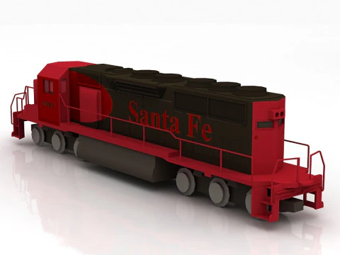 Locomotive EMD SD40-2 SF Snoot 3D Model