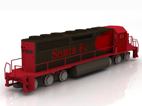 기관차 EMD SD40-2 SF 스누트 3D 모델