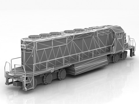 기관차 EMD SD40-2 SF 스누트 3D 모델