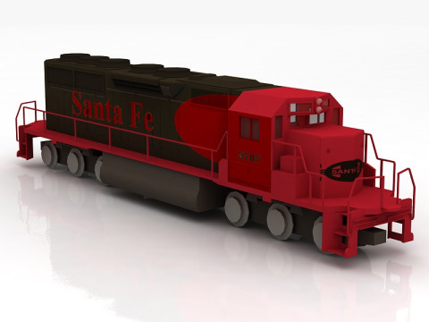 기관차 EMD SD40-2 SF 스누트 3D 모델