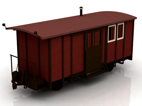 Wooden Train Carriage Modelo 3D