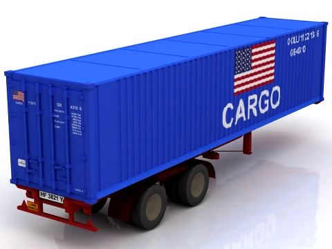 Generic Container Trailer 3D Model
