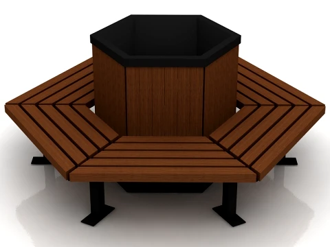Hexagonal Garden Bench Modello 3D