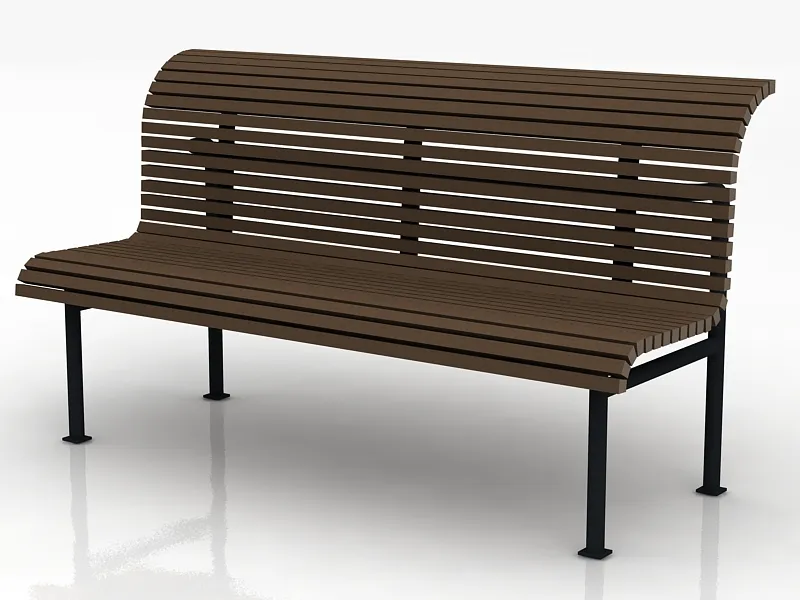 Classical Garden Bench 3D Model .c4d .max .obj .3ds .fbx .stl .blend 