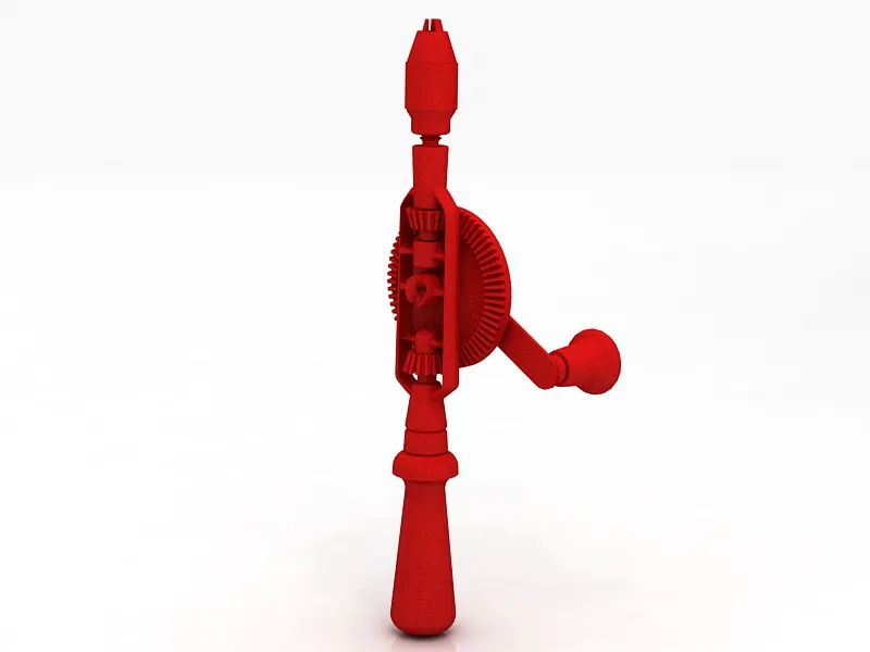 Manual Hand Drill 3D Model .c4d .max .obj .3ds .fbx .stl .blend