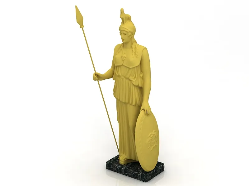 Athena Statue 3D Model .c4d .max .obj .3ds .fbx .stl .blend 