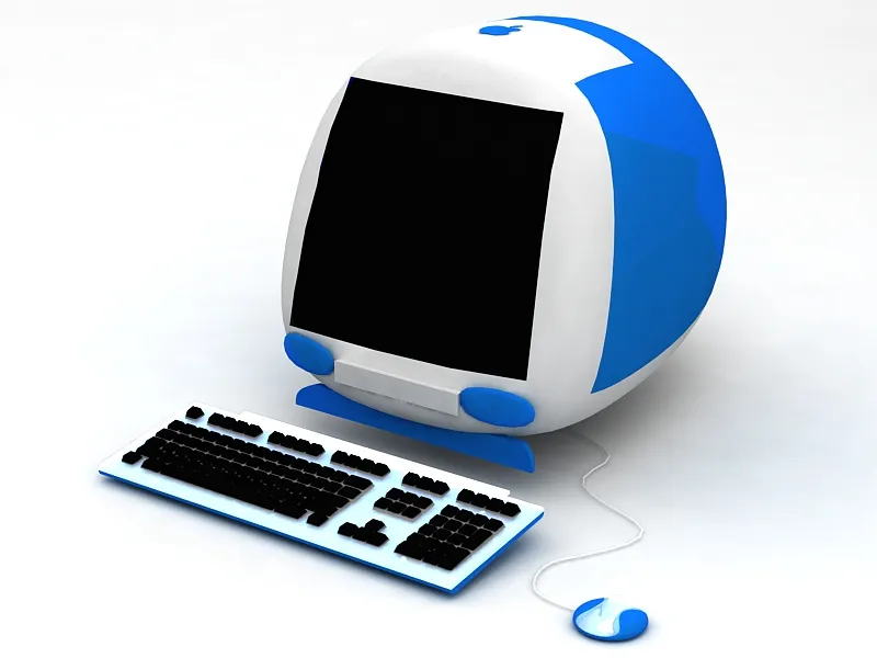 Apple eMac Desktop 3D Model .c4d .max .obj .3ds .fbx .stl .blend 