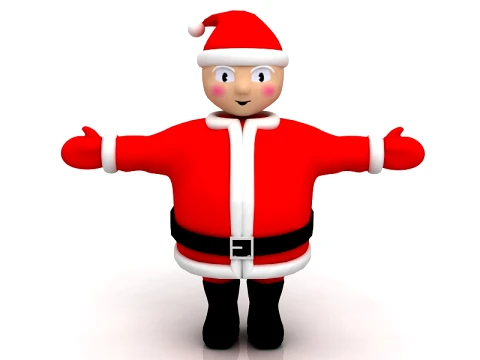 Santa Clause 3D Cartoon 3D Model