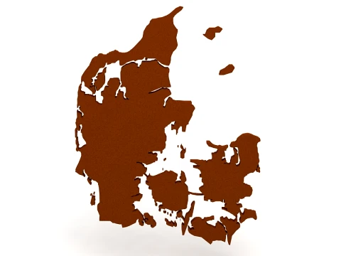 Political Map of Denmark 3D Model