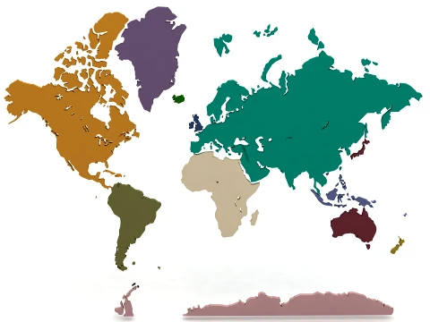 World Map 3D Model