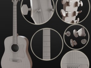 guitar black 3D Model