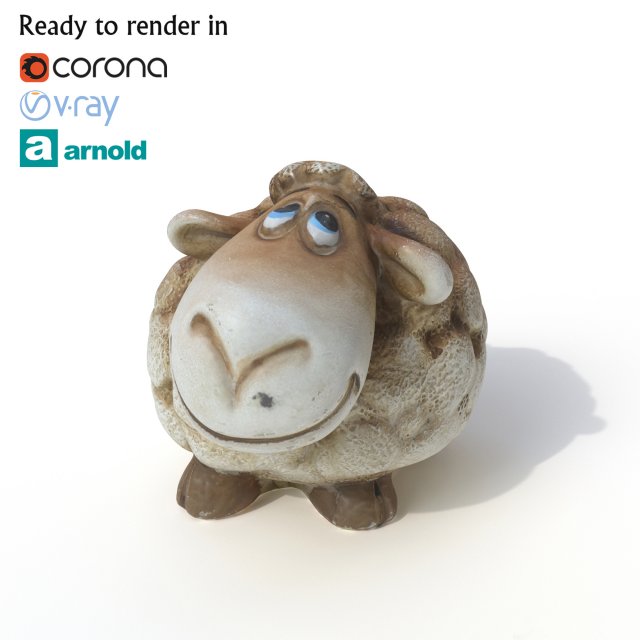 statuette sheep 3D 模型 .c4d .max .obj .3ds .fbx .stl .blend 
