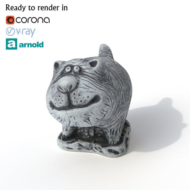 statuette cat 3D Модель .c4d .max .obj .3ds .fbx .stl .blend 