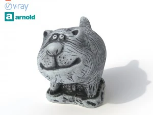 작은 조상 고양이 3D 모델