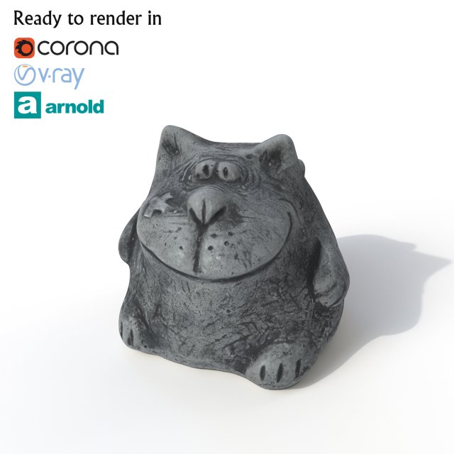 statuette cat 3D Модель .c4d .max .obj .3ds .fbx .stl .blend 