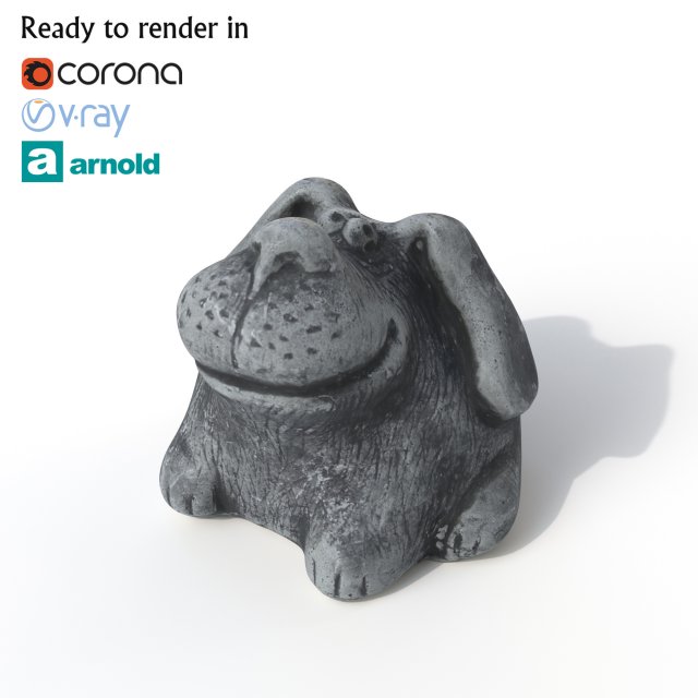 statuette dog Modello 3D .c4d .max .obj .3ds .fbx .stl .blend 