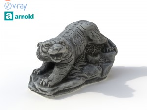 statuette tiger 3D मॉडल