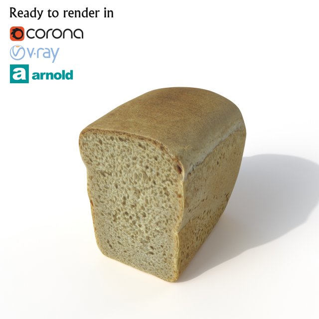 bread 3D Model .c4d .max .obj .3ds .fbx .stl .blend 