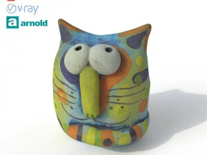 beeldje kat 3D Model