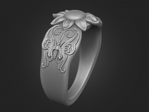 ring butterfly Model Cetak 3D
