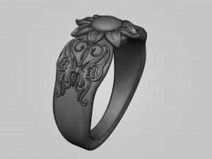 ring butterfly Model Cetak 3D