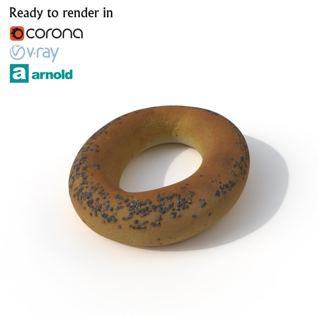 bagel Modello 3D .c4d .max .obj .3ds .fbx .stl .blend 