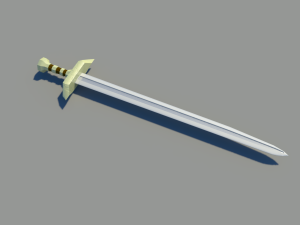 free medieval stylelized sword Modello 3D