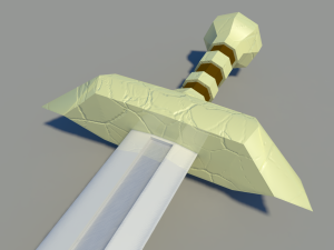 free medieval stylelized sword 3D Model