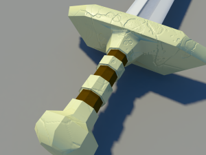 free medieval stylelized sword 3D Model