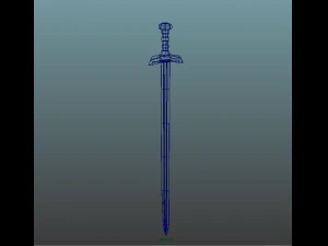 free medieval stylelized sword 3D Model